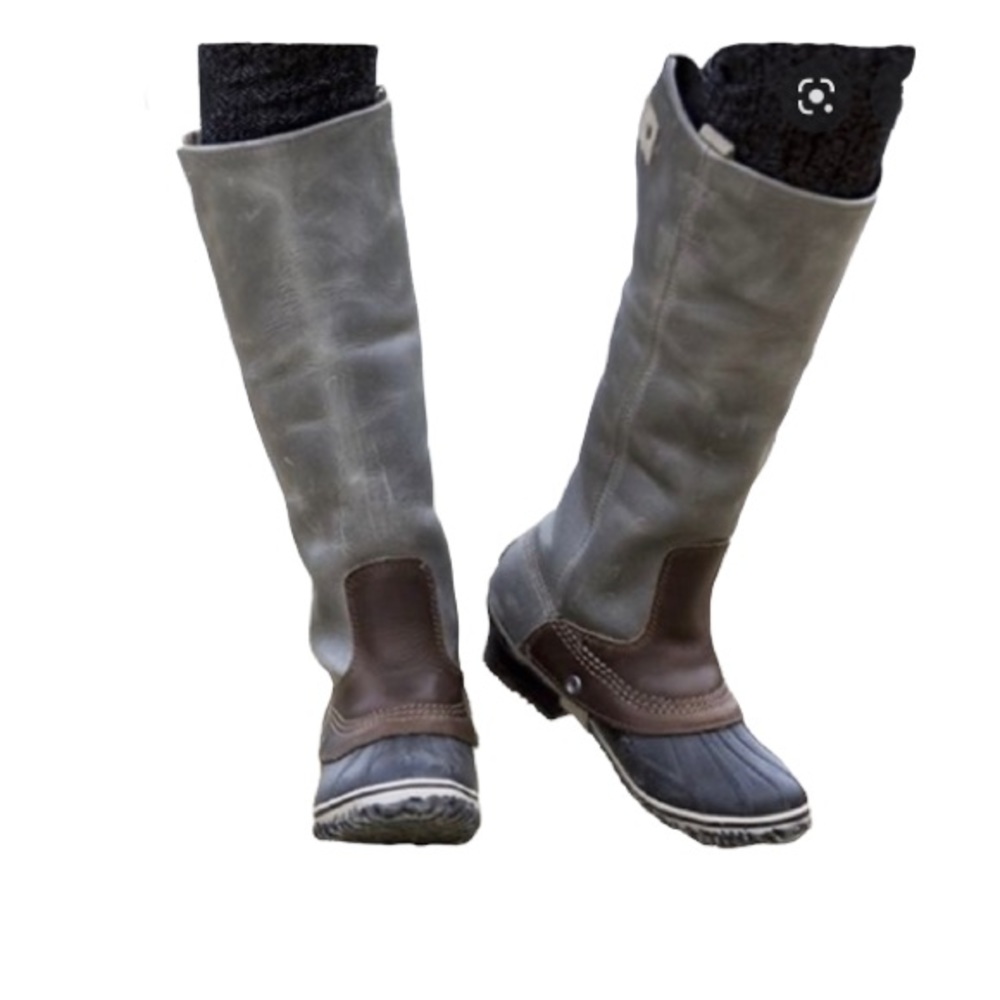 Sorel Slimpack Riding Rain Boots Waterproof Leather rubber shelltoe discontinued